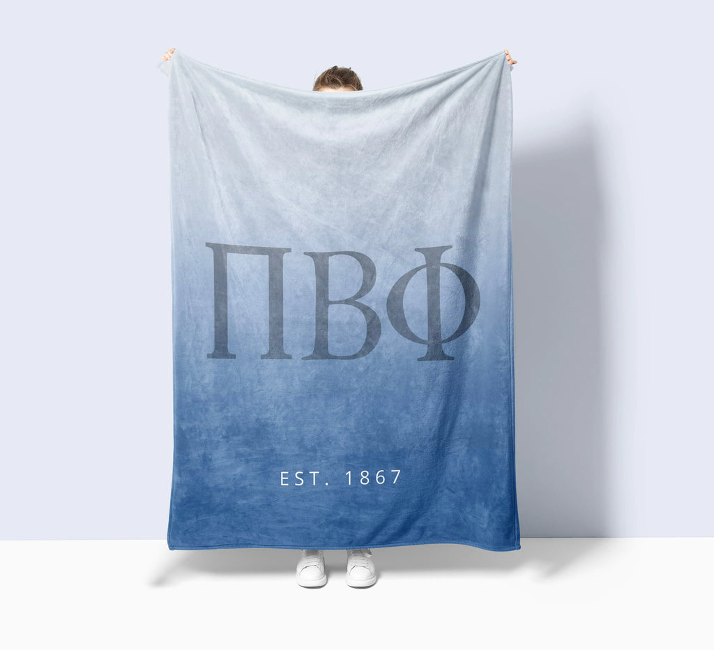 Pi Phi Sherpa Blanket -  Blue Gradient 60"x80" | Official Merchandise | Festive Fit Home