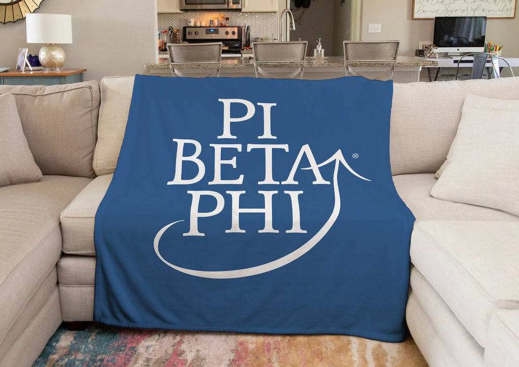 Pi Beta Phi Traditional Sherpa Blanket - Blue 60"x80" | Custom Gifts  | Festive Fit Home