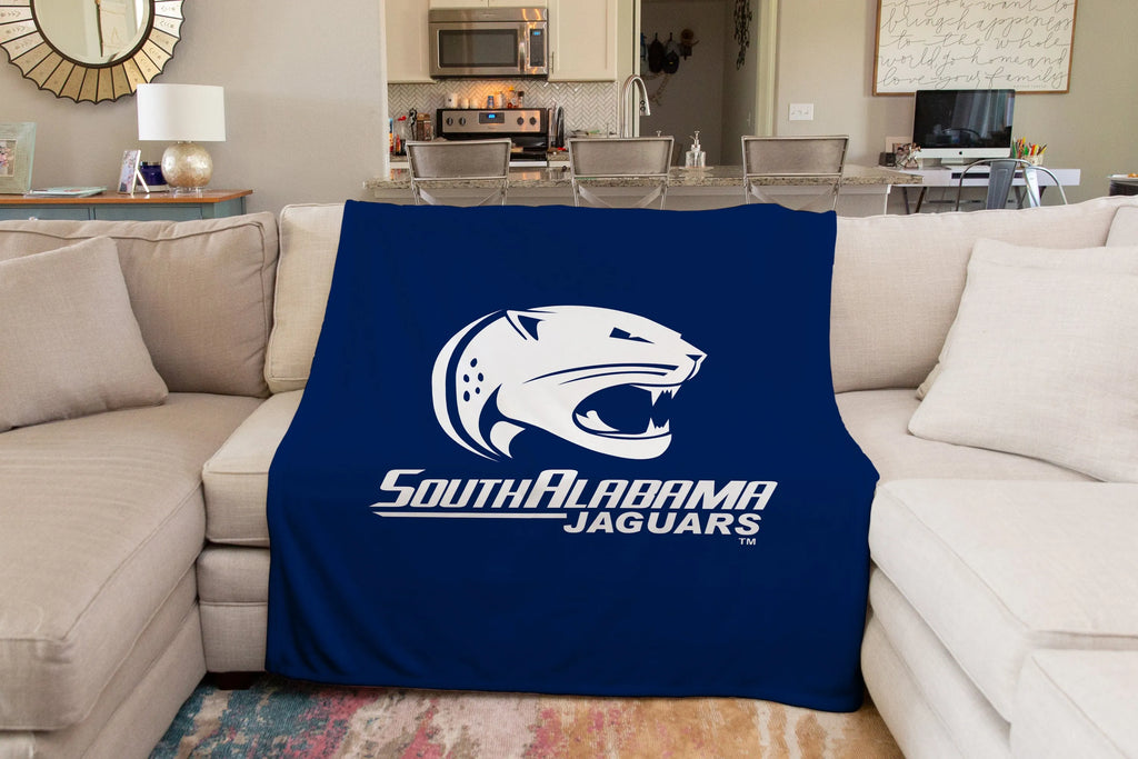 University of South Alabama Sherpa Blanket - Blue 60"x80" | Official Merchandise | Festive Fit Home