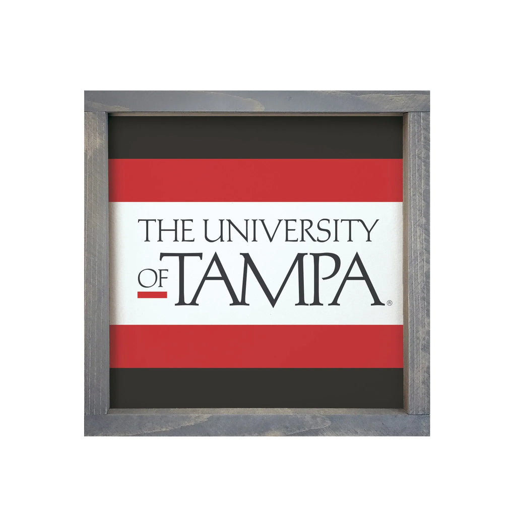 University of Tampa Sign - Traditional Stripes 12"x12" | Custom Gifts | Official Merchandise | Festive Fit Home