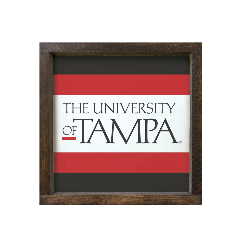 University of Tampa Sign - Traditional Stripes 12"x12" | Custom Gifts | Official Merchandise | Festive Fit Home