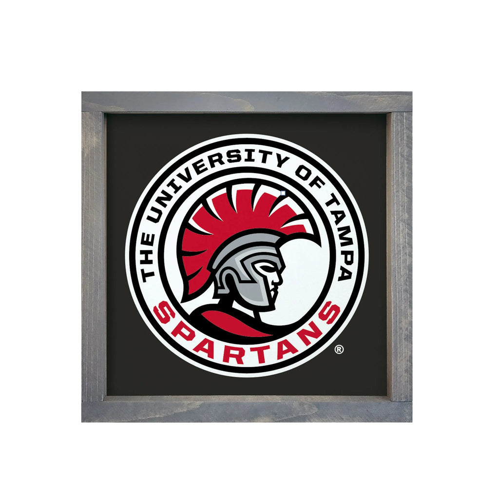 University of Tampa Sign - Dark Spartan Seal 12"x12" | Custom gifts and Decor | official merchandise | Festive Fit Home