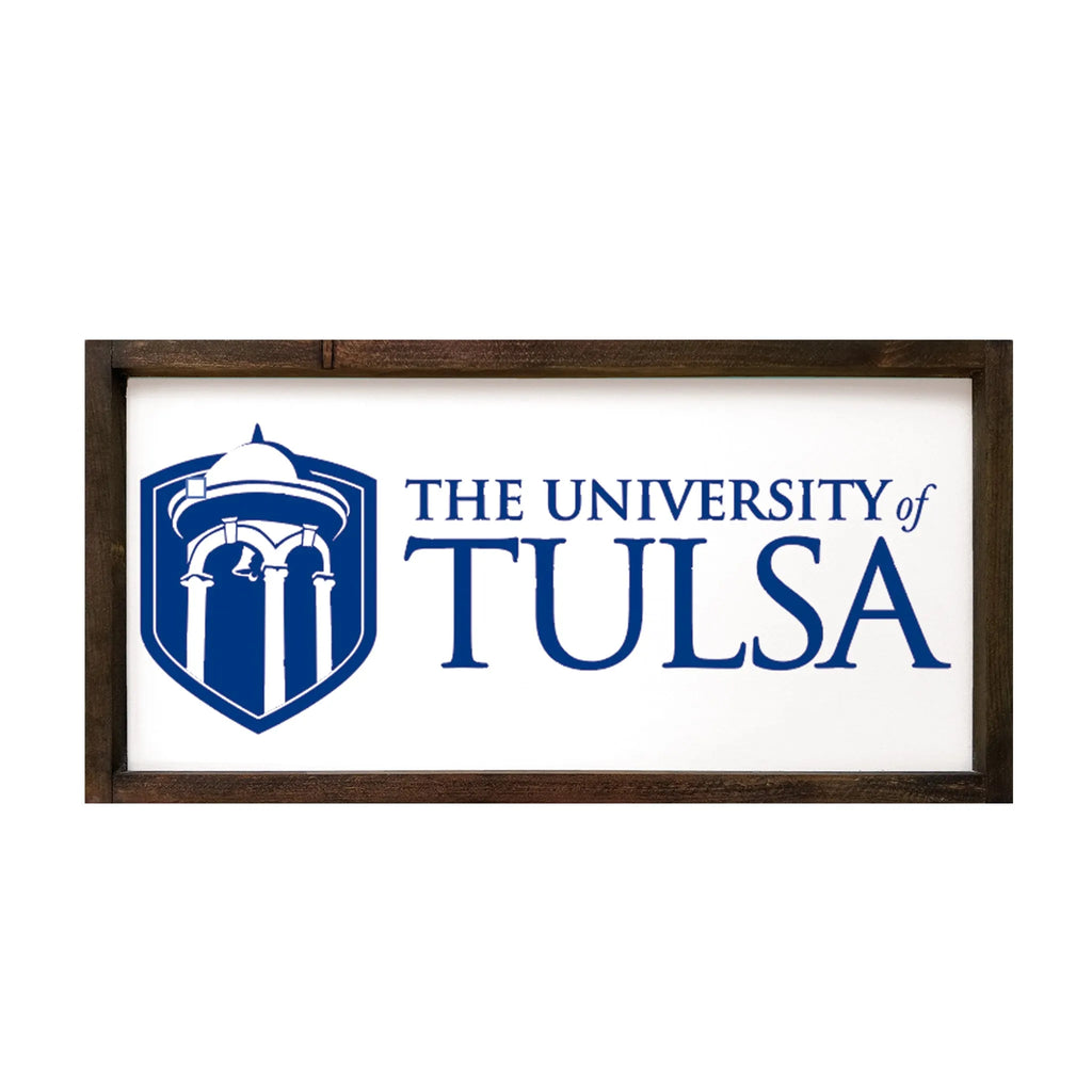 University of Tulsa Classic Logo Wood Sign 12"x24" | Custom Gifts and Decor | Festive Fit Home | Official Merchandise