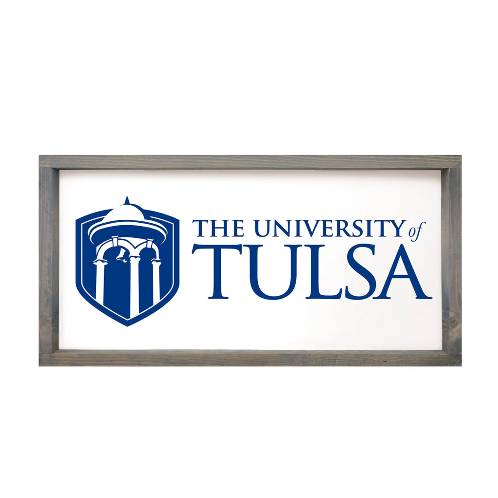 University of Tulsa Classic Logo Wood Sign 12"x24" | Custom Gifts and Decor | Festive Fit Home | Official Merchandise