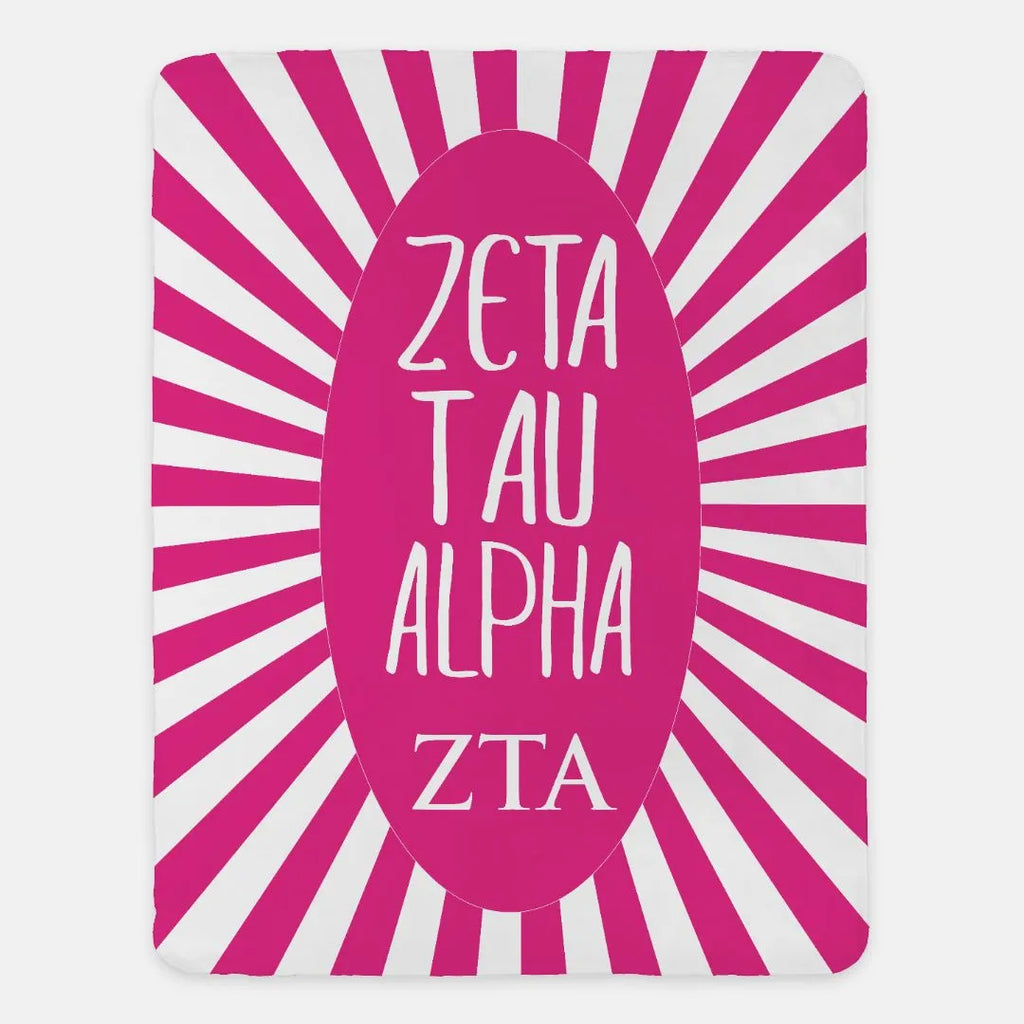 Zeta Tau Alpha Starburst Sherpa Blanket 60"x80" | Official Gift Shop | Custom Merchandise | Dorm Decor | Festive Fit Home