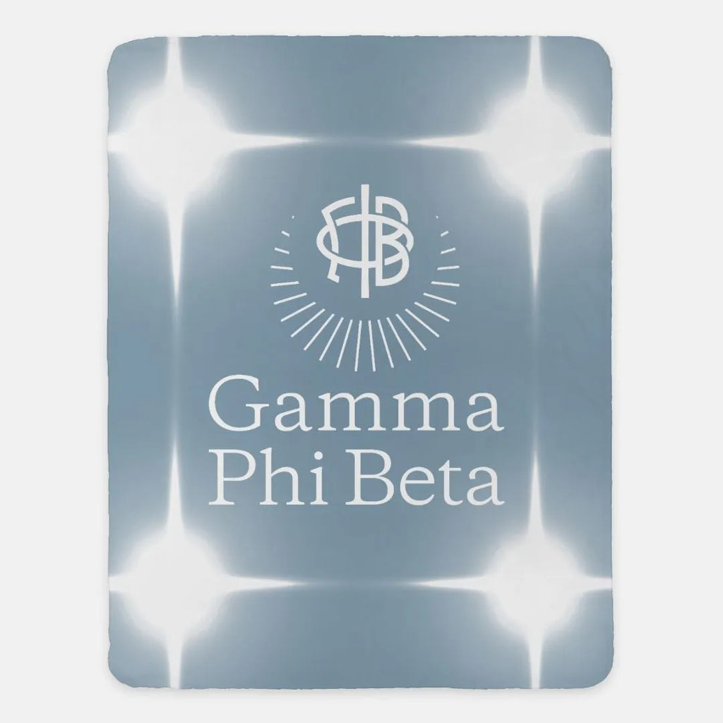 Gamma Phi Beta XL 60x80 Sherpa Blanket - Blue Moon Flashing Lights