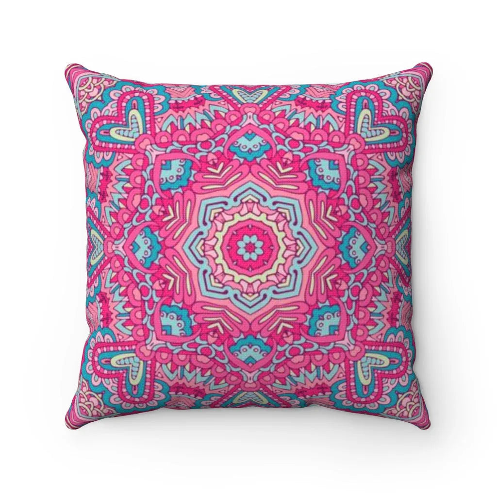 Pink boho outlet throw pillow