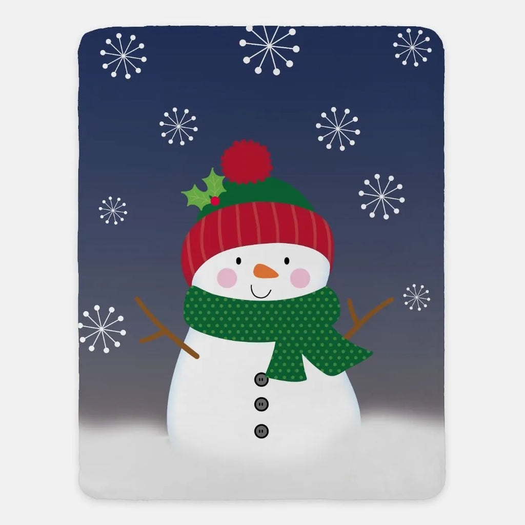 Winter Snowman Sherpa Blanket - 60"x80" | Christmas Gifts | Home Decor | Festive Fit Home