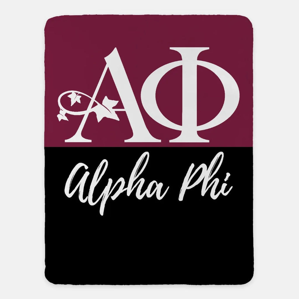 Alpha Phi Blanket - Color Split 60"x80" | Custom Gifts and Decor | Festive Fit Home