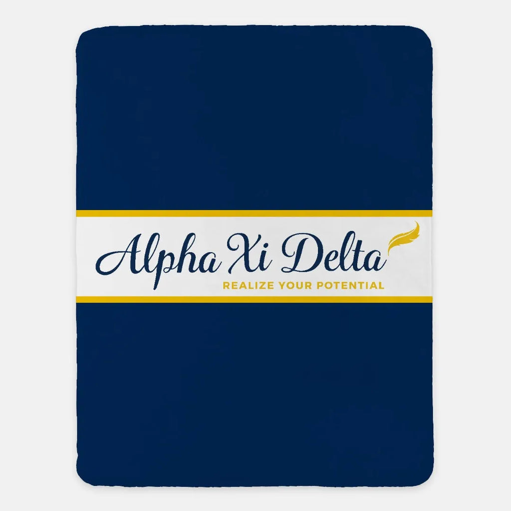 Alpha Xi Delta Traditional Blanket XL 60x80 - Blue | AXiD  Gift Shop