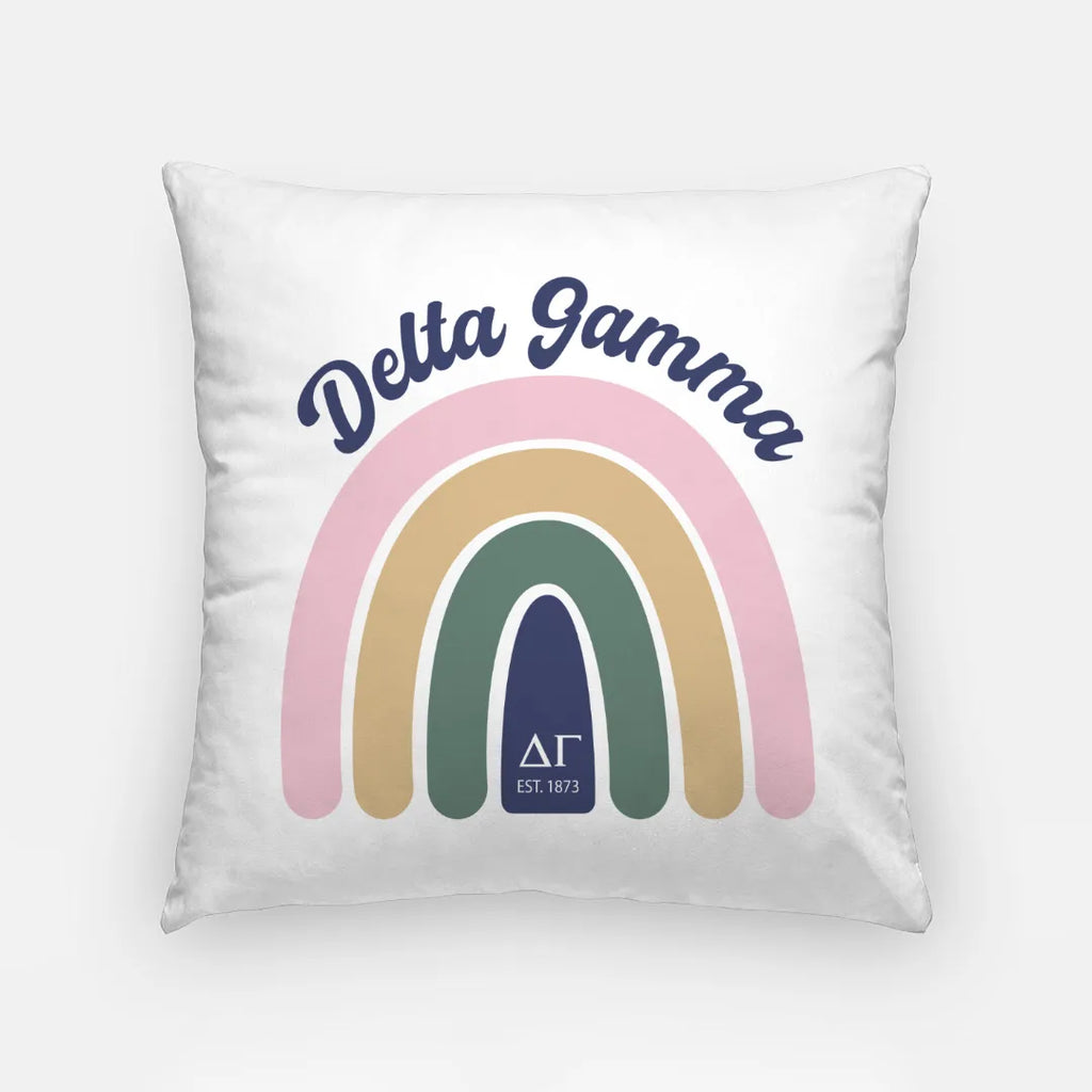 Delta Gamma Throw Pillow Cover - Rainbow 18" | Gifts and Decor | Festive Fit Home