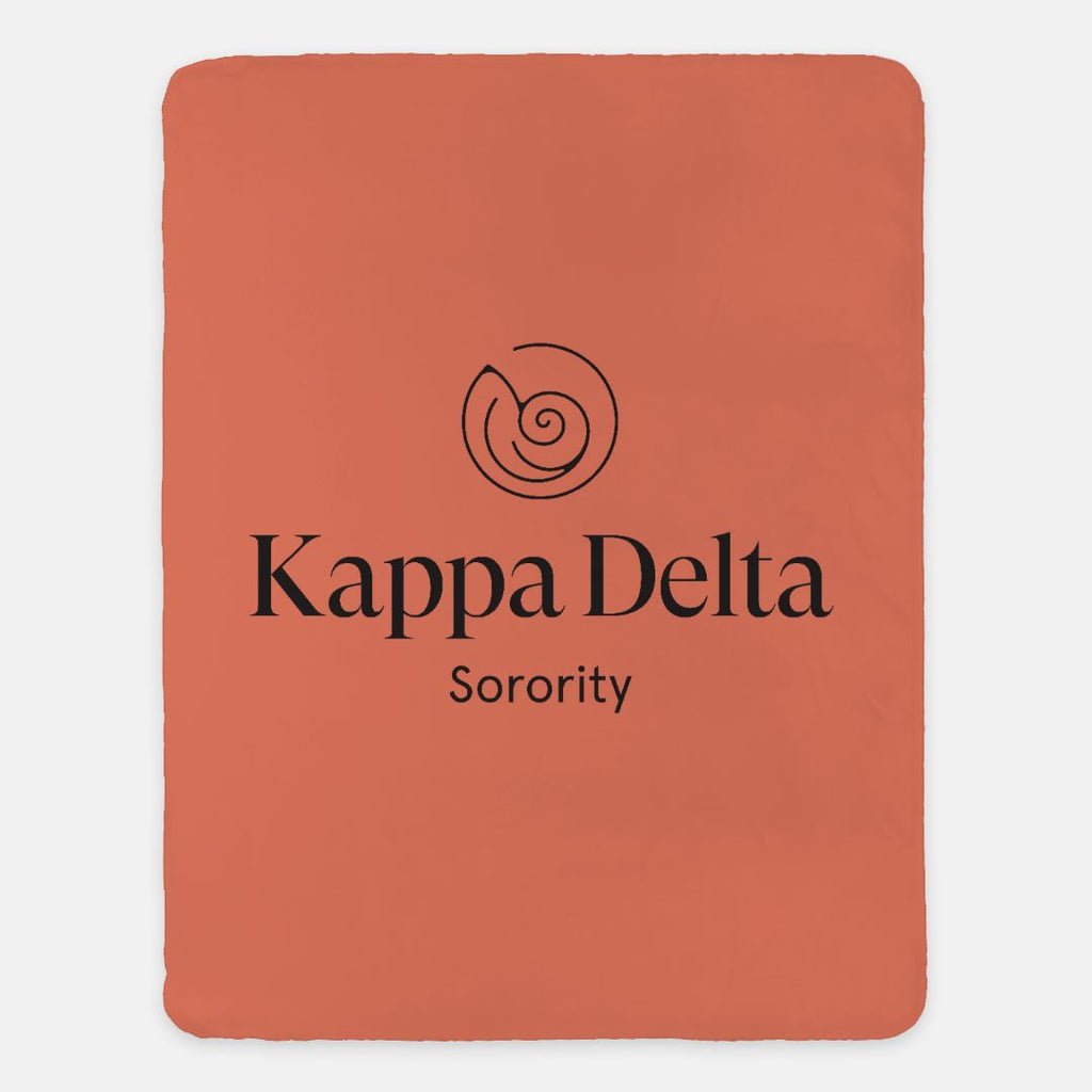 Kappa Delta Blanket - Traditional Logo - Confident Coral 60"x80" | Gifts and Decor | Festive Fit Home