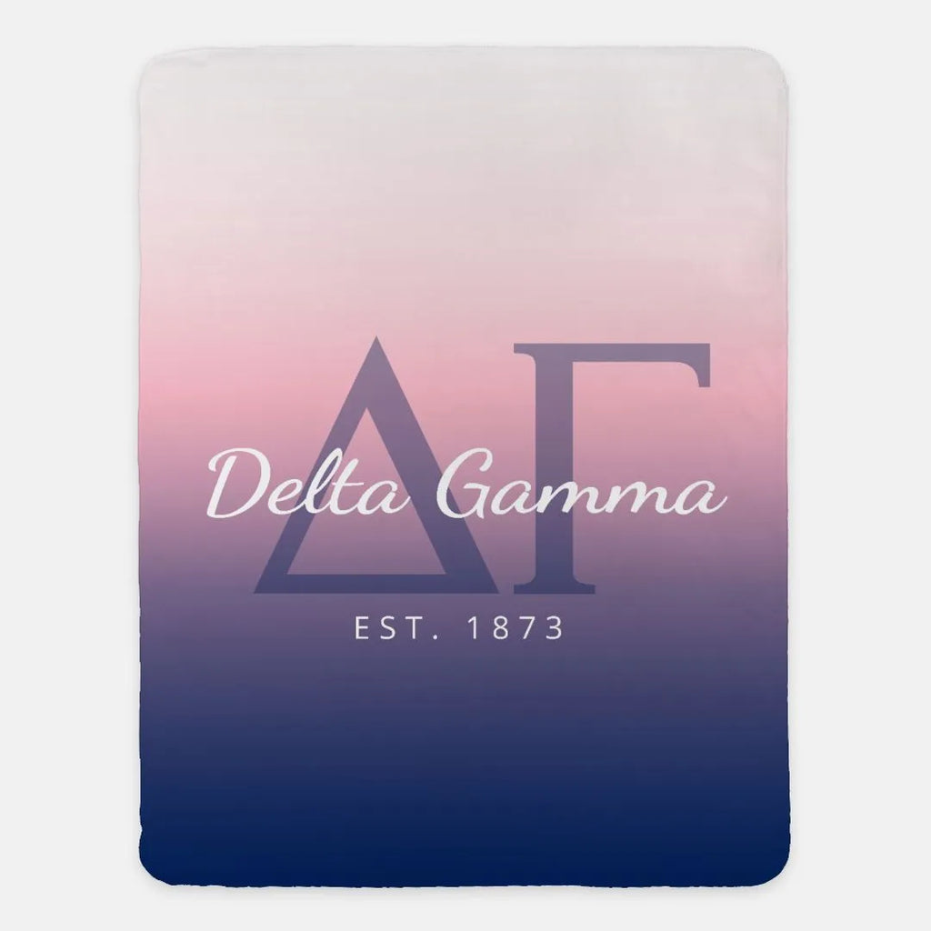 Delta Gamma Sherpa Blanket - Gradient 60"x80" | Gifts and Merchandise | Decor | Festive Fit Home