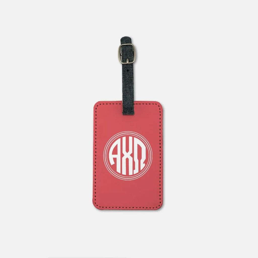 Alpha Chi Omega Luggage Tag - Set of 2 - Scarlet Monogram | Travel  Accessories | Festive Fit Home