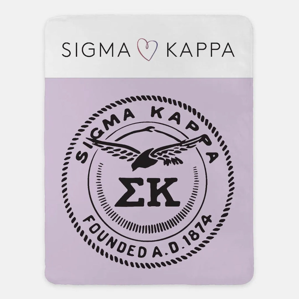 Sigma Kappa Sherpa Blanket - Lavender Band 60"x80" | Gifts and Decor | official Merchandise | Festive Fit Home