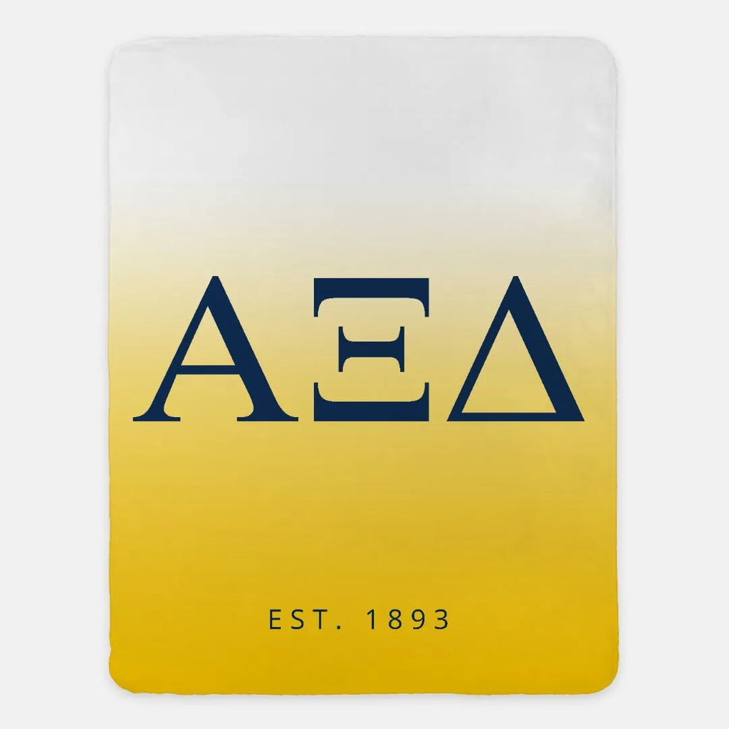 Alpha Xi Delta Blanket - Gold Gradient 60"x80" | Official Merchandise | Festive Fit Home