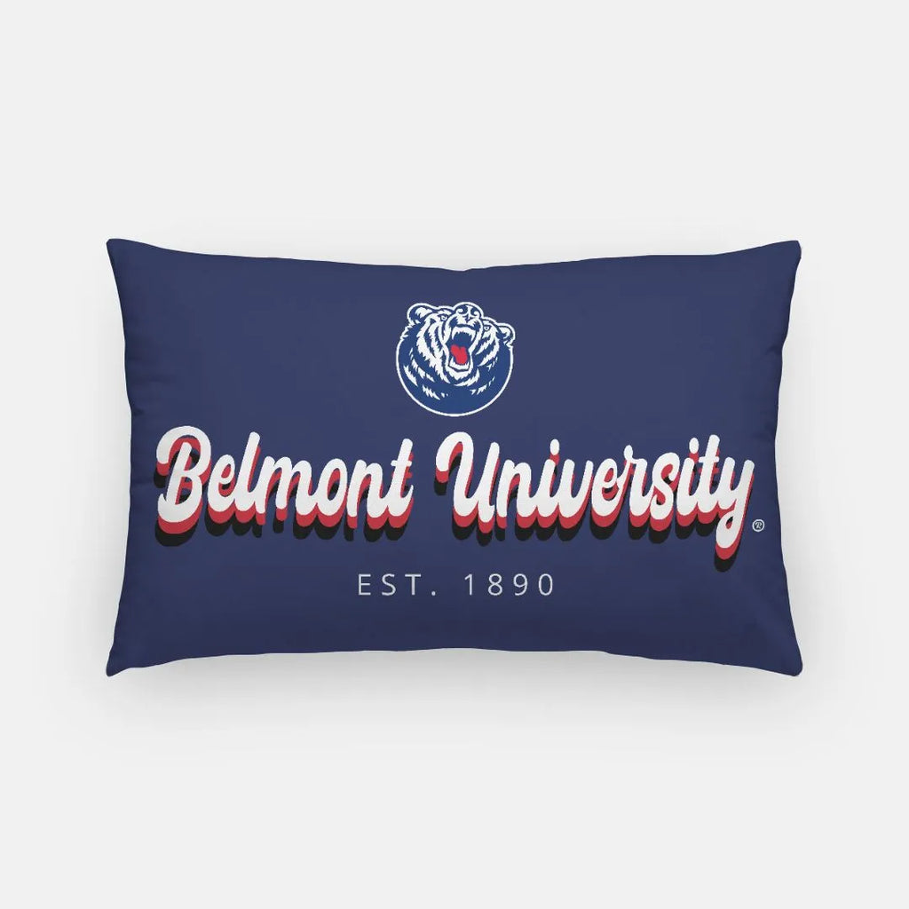 Belmont University Retro Lumbar Pillow Cover | Custom Gifts and Decor | Official Merchandise | Festive Fit Home