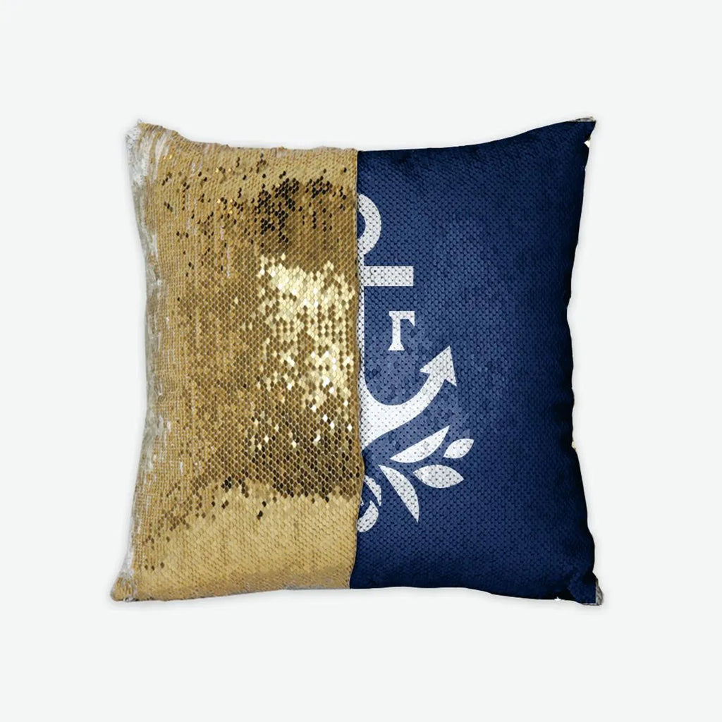 Delta Gamma Sequin Pillow Cover - Brandmark | Custom Gifts | Dorm Decor | Festive Fit Home