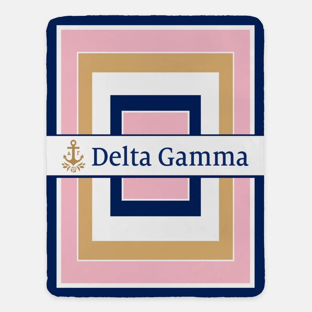 Delta Gamma Sherpa Blanket XL 69x80 Geo | DG Gifts & Decor Accessories