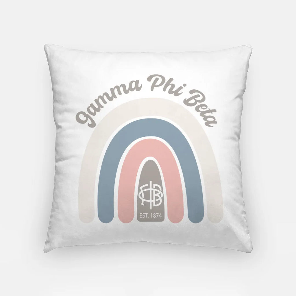 Gamma Phi Beta Pillow Cover - Rainbow - 18" | Gift Shop | Decor  | Festive Fit Home