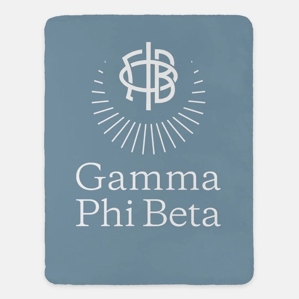 Gamma Phi Beta XL 60x80 Traditional Sherpa Throw Blanket - Blue Moon