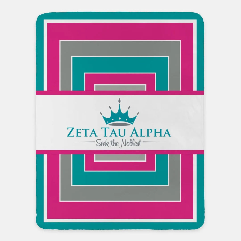 Zeta Tau Alpha XL 60x80 Sherpa Blanket- Geo | Custo ZTA Gifts & Decor