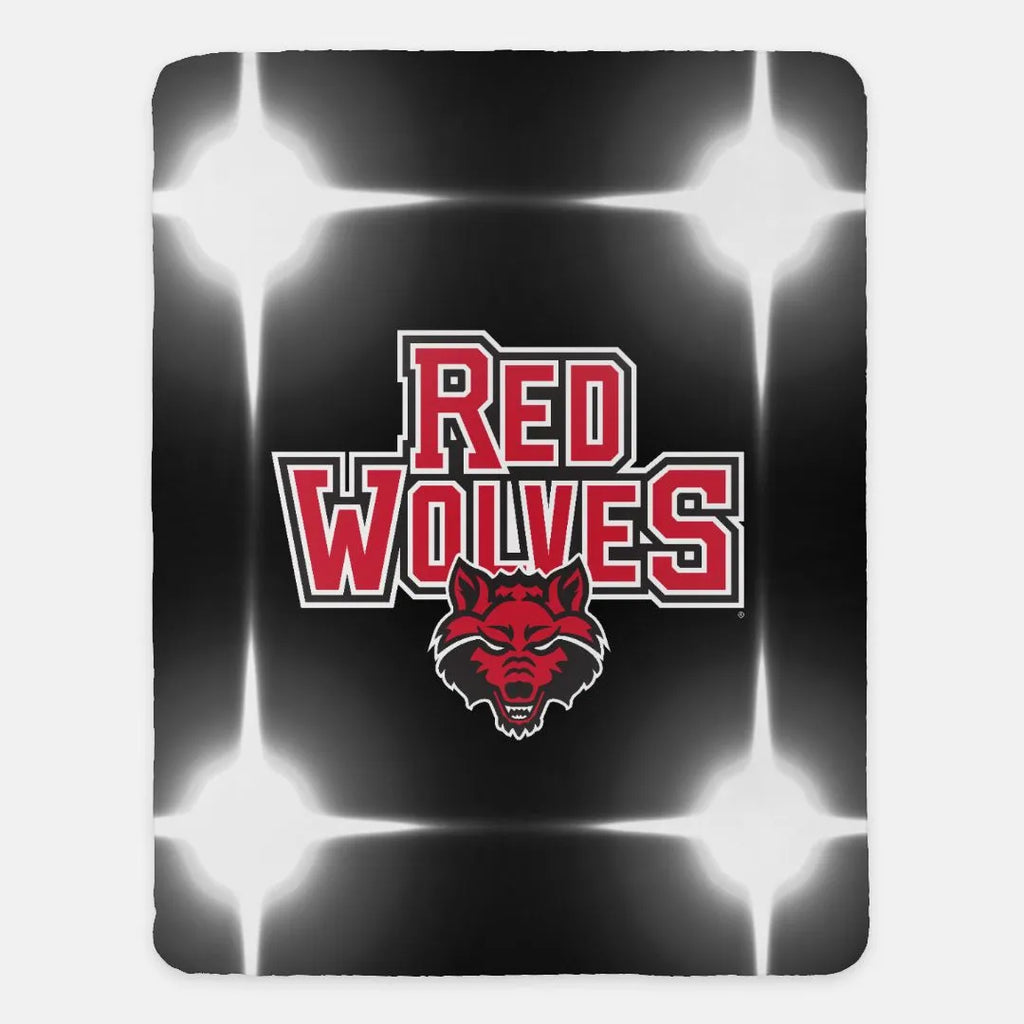 Red Wolves Blanket - Full Color Flashing Lights - 60"x80" | Gifts | Arkansas State University Spirit Shop | Festive Fit Home