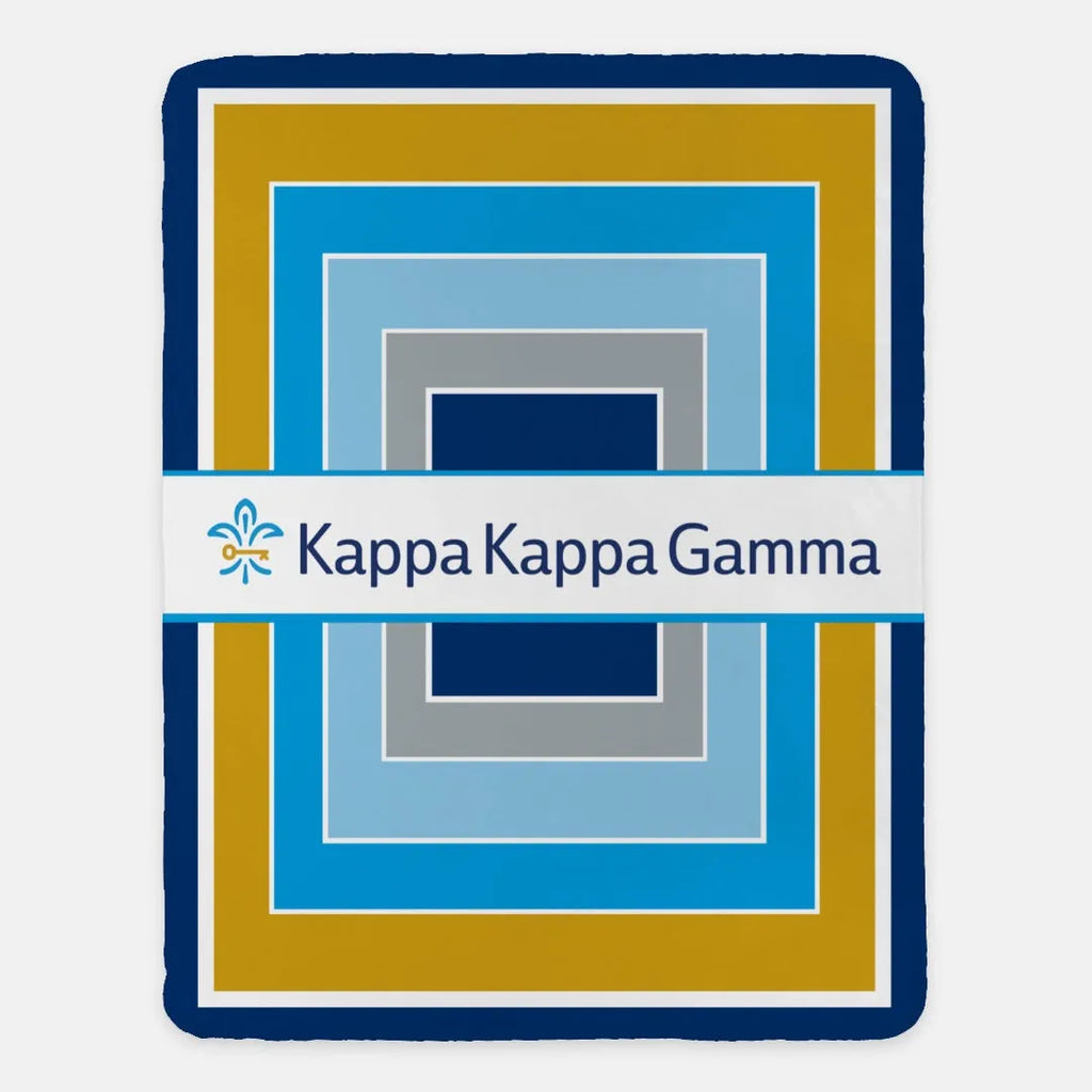 Kappa Kappa Gamma Sherpa Blanket - Layered Colors 60"x80" | KKG Gifts and Merchandise | Festive Fit Home