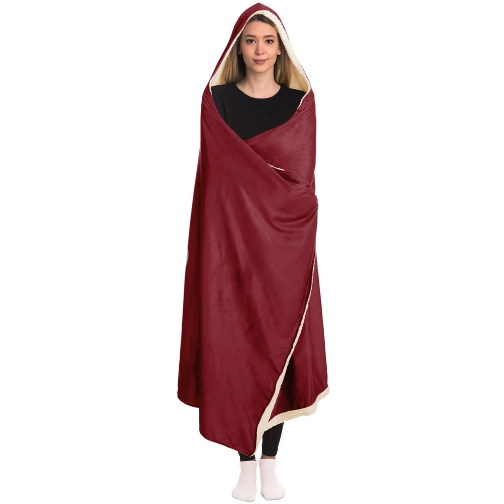 Troy University Hooded Blanket  Cardinal Script | Official Merchandise | Gifts and Decor | Festive Fit Home