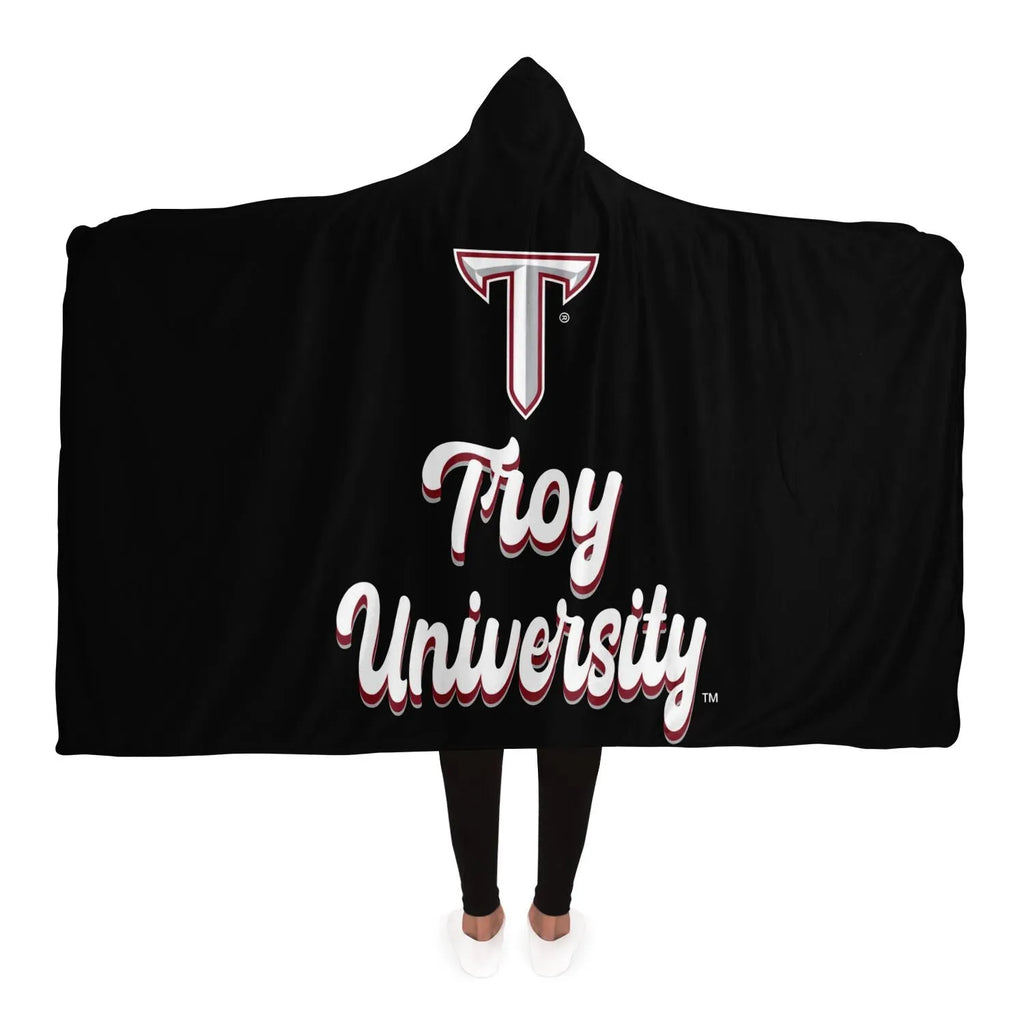 Troy University Hooded Blanket - Retro | Official Merchandise | Custom Gifts | Festive Fit Home