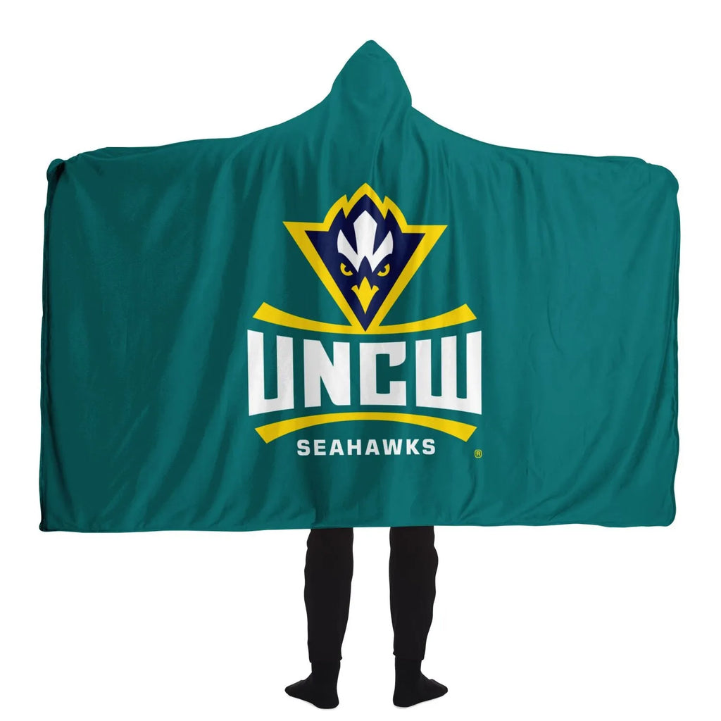 UNCW Teal Hooded Hooded Sherpa Blanket | Gifts | Dorm Decor | Accessories