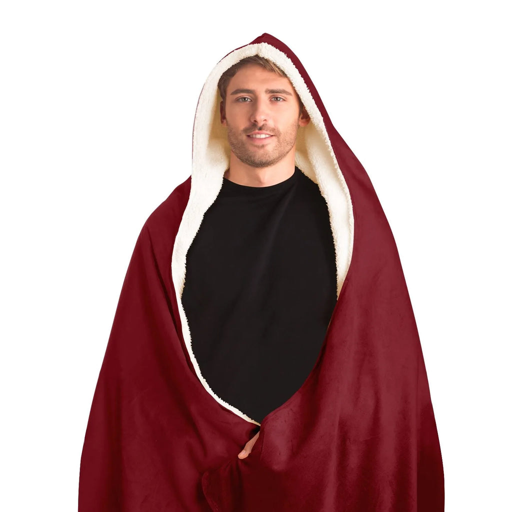 Troy University Hooded Blanket  Cardinal Script | Official Merchandise | Gifts and Decor | Festive Fit Home