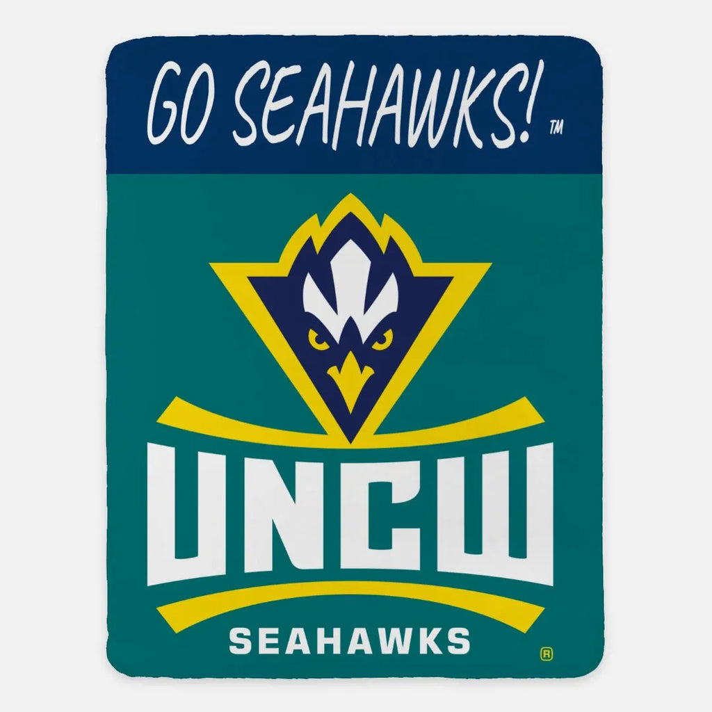 UNC Wilmington Blanket - Go Seahawks Sherpa Blanket 60" x 80" | Gifts and Merchandise | Festive Fit Home