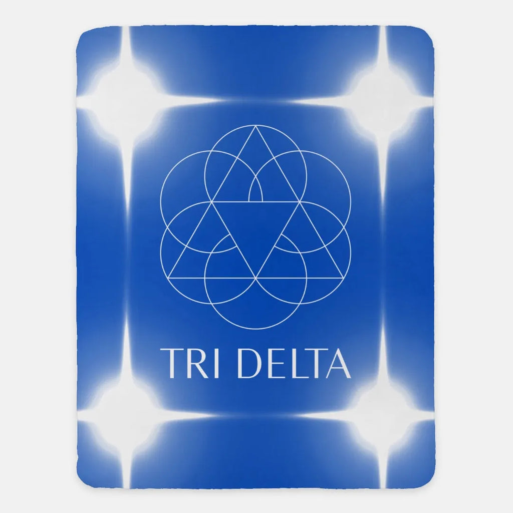 Tri Delta Blanket XL 60x80 Blue Flashing Lights | Official Merchandise | Festive Fit Home