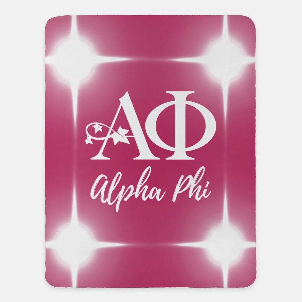 Alpha Phi Pink Flashing Lights Sherpa Blanket - 60" x 80" | Gifts