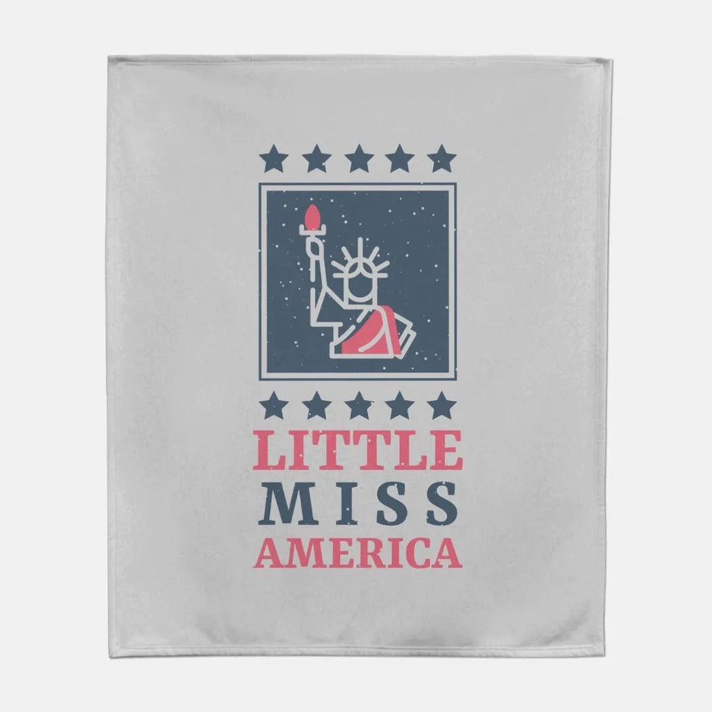 Little Miss America Sweatshirt Blanket - 50" x 60" - Festive Fit Home