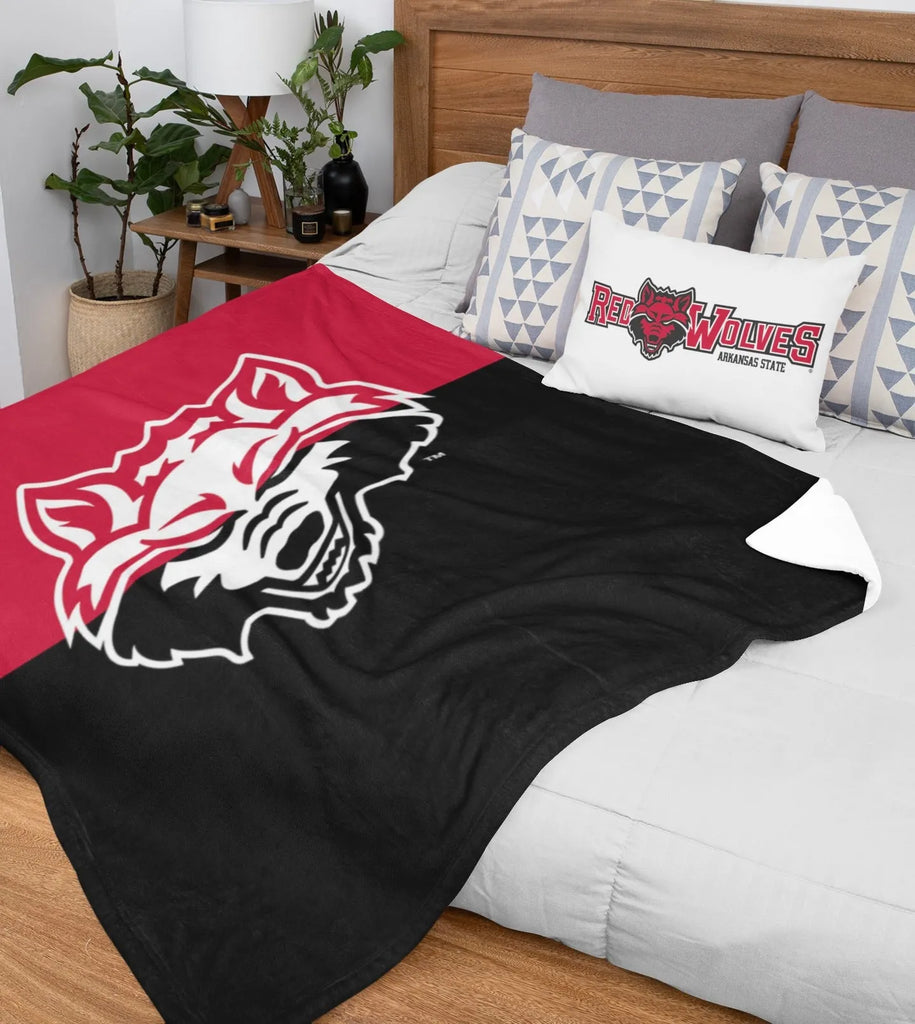 Arkansas State Blanket - Color Split - 60"x80" | Gift Shop | Decor | Merchandise and Spirt | festive Fit Home