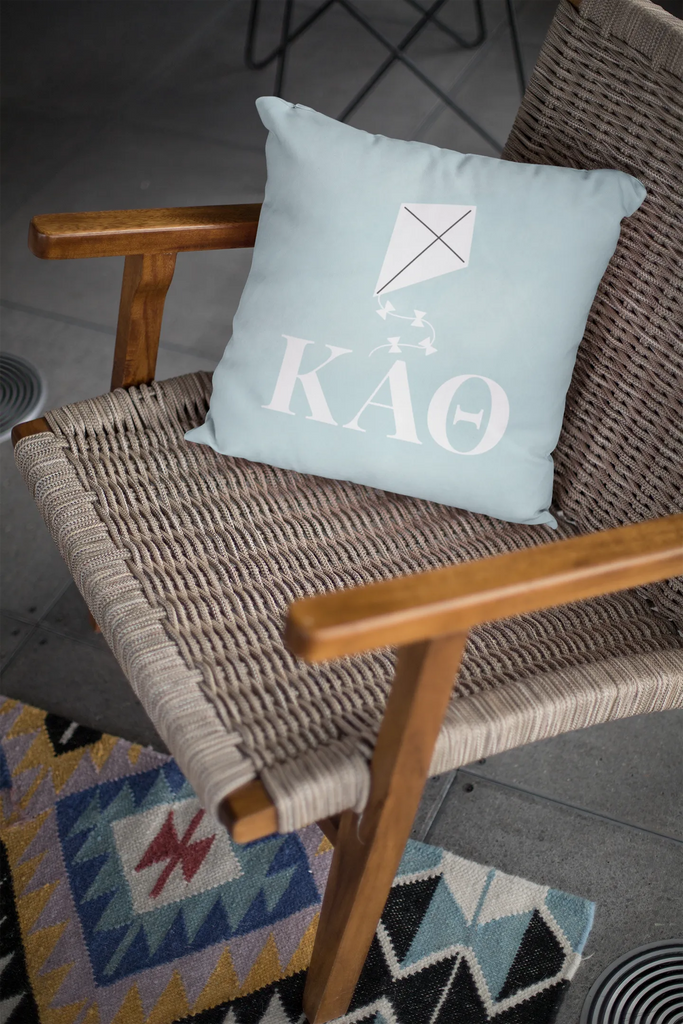 Theta Blue Pillow Cover - Kite with Greek Letters - 18" | Custom Gifts and Decor | official Merchandise | Festive Fit home