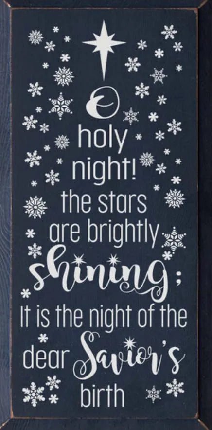 O Holy Night Christmas Quote Sign - 9"x18" - Festive Fit Home