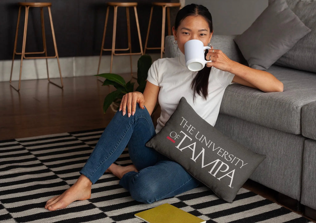 University of Tampa Lumbar Pillow Cover - Black Traditional Logo | Unique Gifts | Festive Fit Home