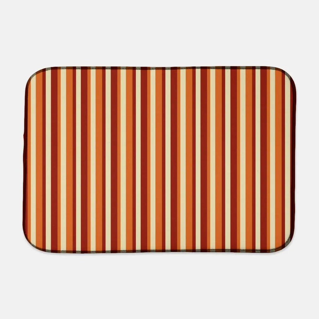 Red and Orange Striped Fall Dish Drying Mat - Festive Fit Home