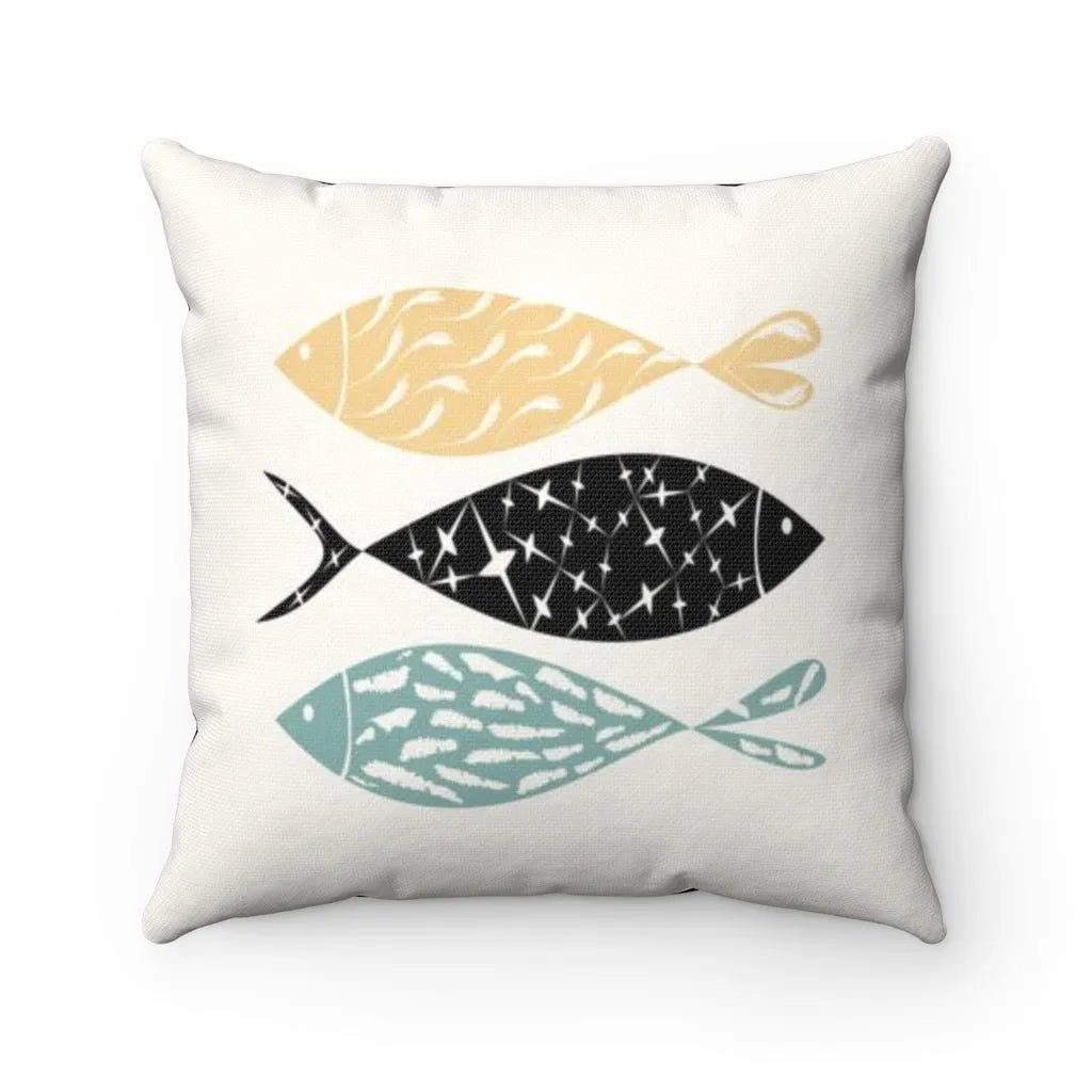 Silhouette Fish Throw Pillow Cover - Festive Fit Home