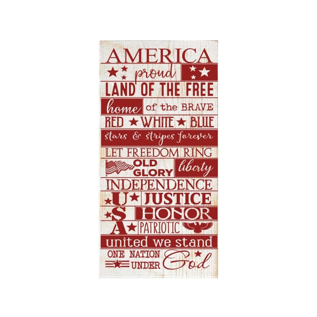 Subway Style America Large Wood Sign - 9"x18" - Festive Fit Home